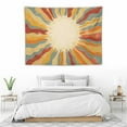 thumbnail image 3 of ONETECH Boho Sun Tapestry, 70s Vintage Bohemia Sunset Tapestry Wall Art, Retro Sunrise Minimal Mid Century Geometric Abstract Art Grunge Hippie Tapestry Wall Hanging for Bedroom Dorm Wall Art, 3 of 7