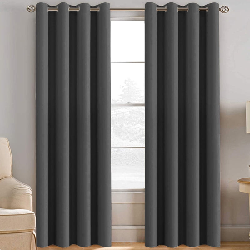 FMIX Black Short Blackout Curtains For Kitchen Grommet Thermal Fmix black short blackout curtains for kitchen grommet thermal