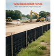 thumbnail image 2 of KFFKFF Silt Fence Fabric Roll, 2 x 100 ft with Backed Wire, Erosion Control Barrier for Sediment Containment, Durable Polypropylene Material for Temporary Use at Construction Sites, 2 of 9