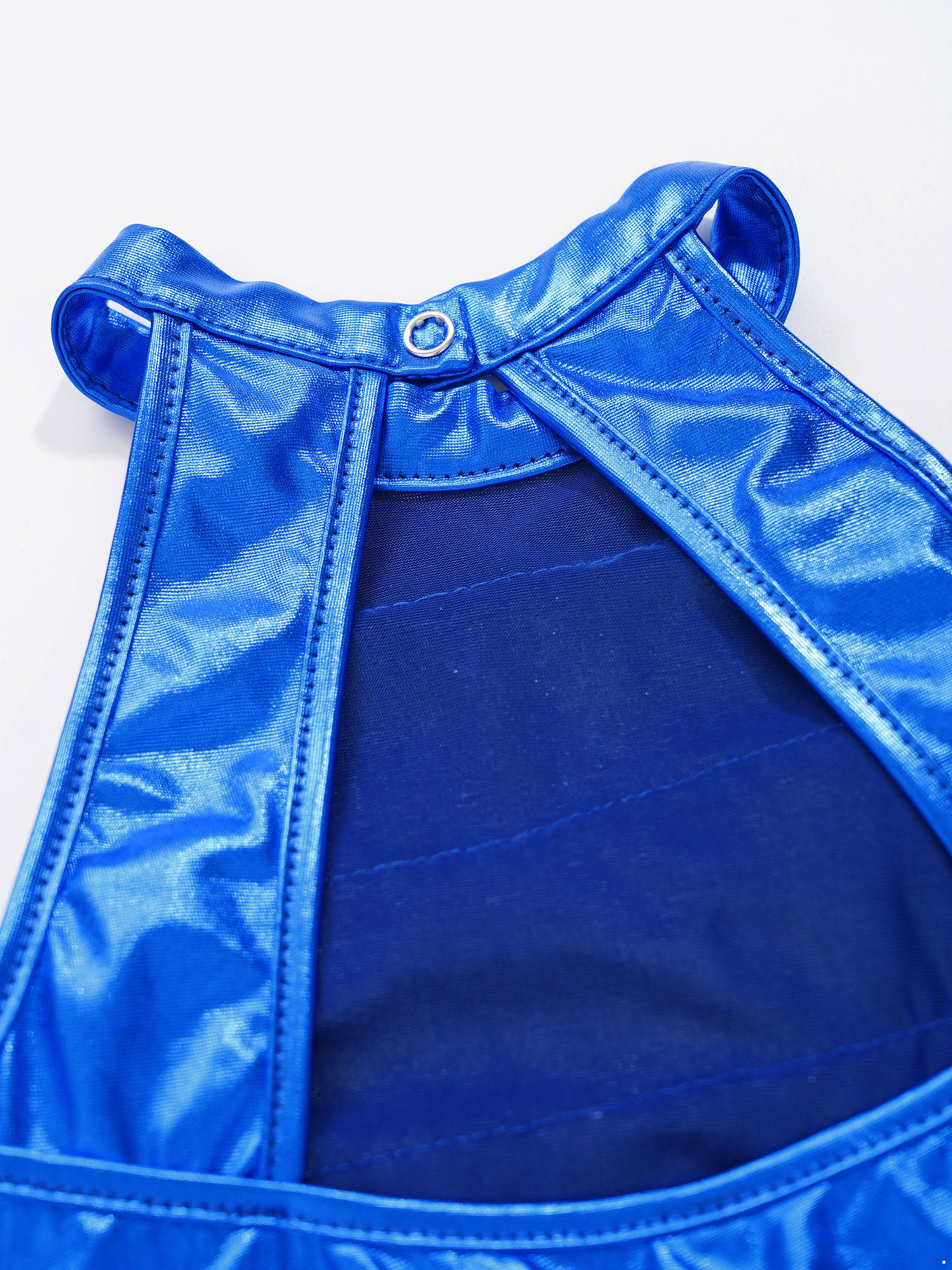 IEFIEL Kids Girls Latin Jazz Salsa Dance Costume Dancewear Backless Tiered  Sparkle Sequins Crop Top with Skirt Royal Blue 16 