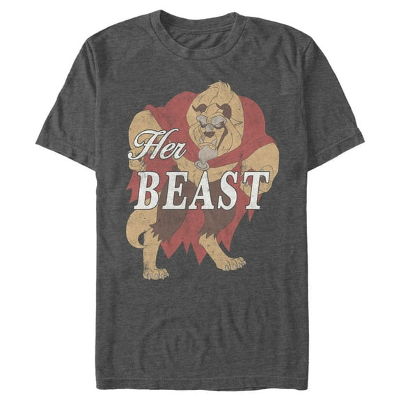 Men's Beauty and the Beast Her Beast Distressed Graphic T-Shirt
