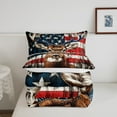 thumbnail image 5 of Erosebridal Deer Comforter Set Queen Size American Flag Bedding Set Antlers Hunting Rustic Western Farmhouse Comforter Animal Quilt Set, 5 of 7