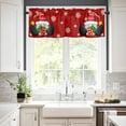 thumbnail image 3 of Red Christmas Kitchen Curtains and Valances Set, Rod Pocket Curtains Tier Farmhouse Window Curtains 36 Inch Length, Winter Xmas Gnomes White Snowflake Ball 3 Piece Kitchen Curtains Set, 3 of 6