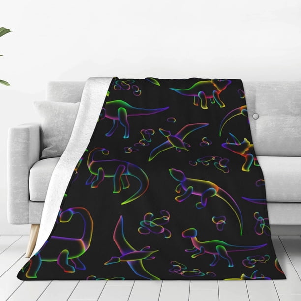 Balery Dinosaur Manta de Felpa Suave y Acogedora – Cobija de Franela Aterciopelada para Cama, Lavable y Cálida para Sofá, Mascotas, Transpirable-60"x50"
