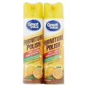 Great Value Furniture Polish, Lemon Scent, 9.7 oz, 2 Count