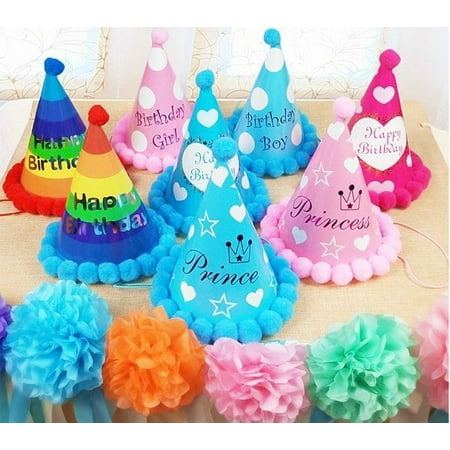 Various Paper Cone Hats Dress Up Girls Boys Party Supplies Birthday Decor