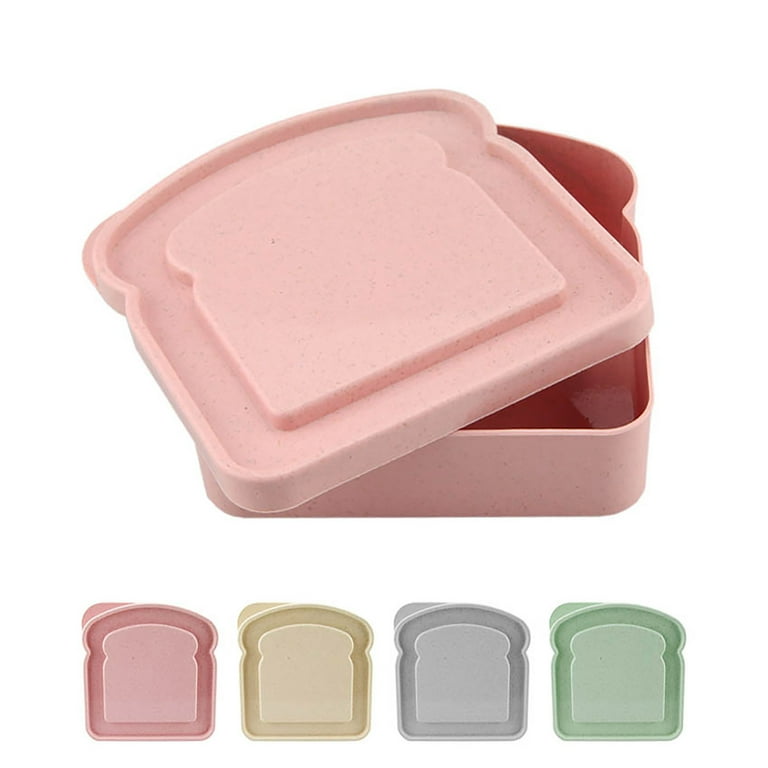 Food Storage Sandwich Containers, Toast Storage Box with Easy-locking Clips Great for Meal Prep. Kids Adult Lunch Box - Reusable, Size: 6.1 x 5.9 x