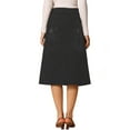 thumbnail image 3 of INSPIRE CHIC Women's A-Line Midi Skirts Button Front High Waist Jean Denim Skirt M Black, 3 of 6