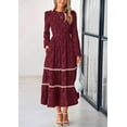 thumbnail image 7 of PRETTYGARDEN Women's Spring Midi Dress Fall Elegant Long Sleeve Smocked Flowy Boho Floral Wedding Guest Party Dresses, 7 of 7