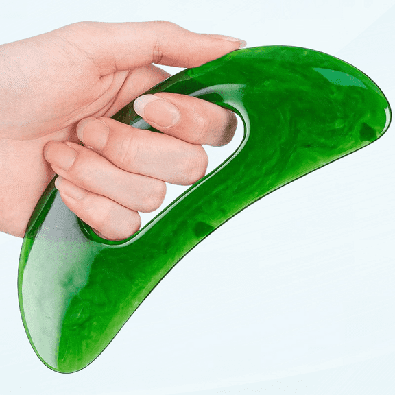 Body Gua Sha Massage Tool with Handle, Larger Guasha Tool for Back Neck Face Leg Massage, Lymphatic Drainage, Cellulite Remove