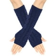 thumbnail image 2 of WELOIJEVBE Arm Warmers for Women Knitted Fingerless Gloves With Thumb Hole Unisex Warm Gloves for Women, 2 of 4