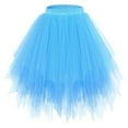 thumbnail image 3 of Idoravan Look！Womens Dresses Tulle Tutu Skirts for Women Ladies' Star Spring/Summer High Waist Puff Skirt Cake Half Length Skirt Mesh Yarn Skirt Sky Blue Free Size, 3 of 3