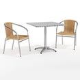 thumbnail image 2 of Flash Furniture 31.5'' Square Aluminum Indoor-Outdoor Table Set with 2 Beige Rattan Chairs, 2 of 13