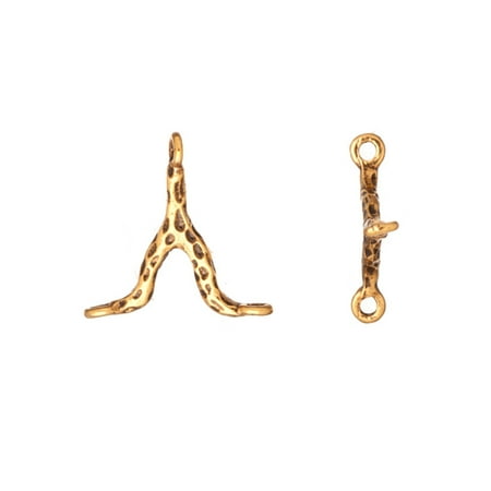 Leopard Finish - Leopard Texture Antique-Gold Finished Link/ Connector 3-Way Link 20x21mm Sold per pkg of 6pcs per pack