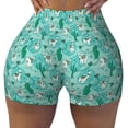 thumbnail image 2 of Lsque Alapaca in Boho Pattern High Waisted Biker Shorts for Women-Tummy Control Fitness Athletic Workout Running Yoga Gym Shorts,Moisture-Wicking-, 2 of 9
