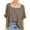 Khaki, variant on Lovskoo Summer Tops for Women 2024 Square Neck Short Sleeve Solid Color Oversized Tops Basic Casual Loose T Shirt White