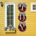 thumbnail image 5 of Decoraciones navideñas – Letrero de alegría – Corona a cuadros de búfalo para puerta de entrada – Decoración rústica de madera de arpillera para el hogar, ventana, pared, granja, Indoo, 5 of 5