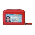 thumbnail image 2 of Women's Genuine Leather Credit Card Holder RFID Secure Spacious Cute Zipper Card Wallet Small Purse with ID Window, 2 of 6