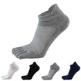 thumbnail image 5 of Fule 1 Pairs Mens Five Finger Toe Socks Cotton Ankle Casual Sports Low Cut Breathe, 5 of 9