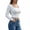 White, variant on T Shirt Women Long Sleeve Slim Fit Square Collar Basic Tops Lightweight Fall Outfits Cute Womens Tops Size L