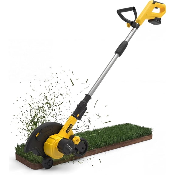 20V Battery-Powered Cordless Lawn Edger with 9" Blade, 4.0Ah Battery, Dual Wheels & 3 Adjustable Depth Settings, Lawn Trencher for Yard, Garden, Patio, Driveway and Sidewalk