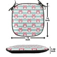 thumbnail image 5 of Owl Chair Seating Cushion Set of 12, Large Flower Eyed Owls Pattern Better Positive Perspective Hope Modern Illustration, Seat Pads with Anti-slip Backing, 16"x16", Turquoise Pink, by Ambesonne, 5 of 7