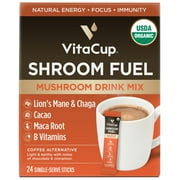VitaCup Shroom Fuel Mushroom Instant Coffee Alternative Packets, 24 Ct