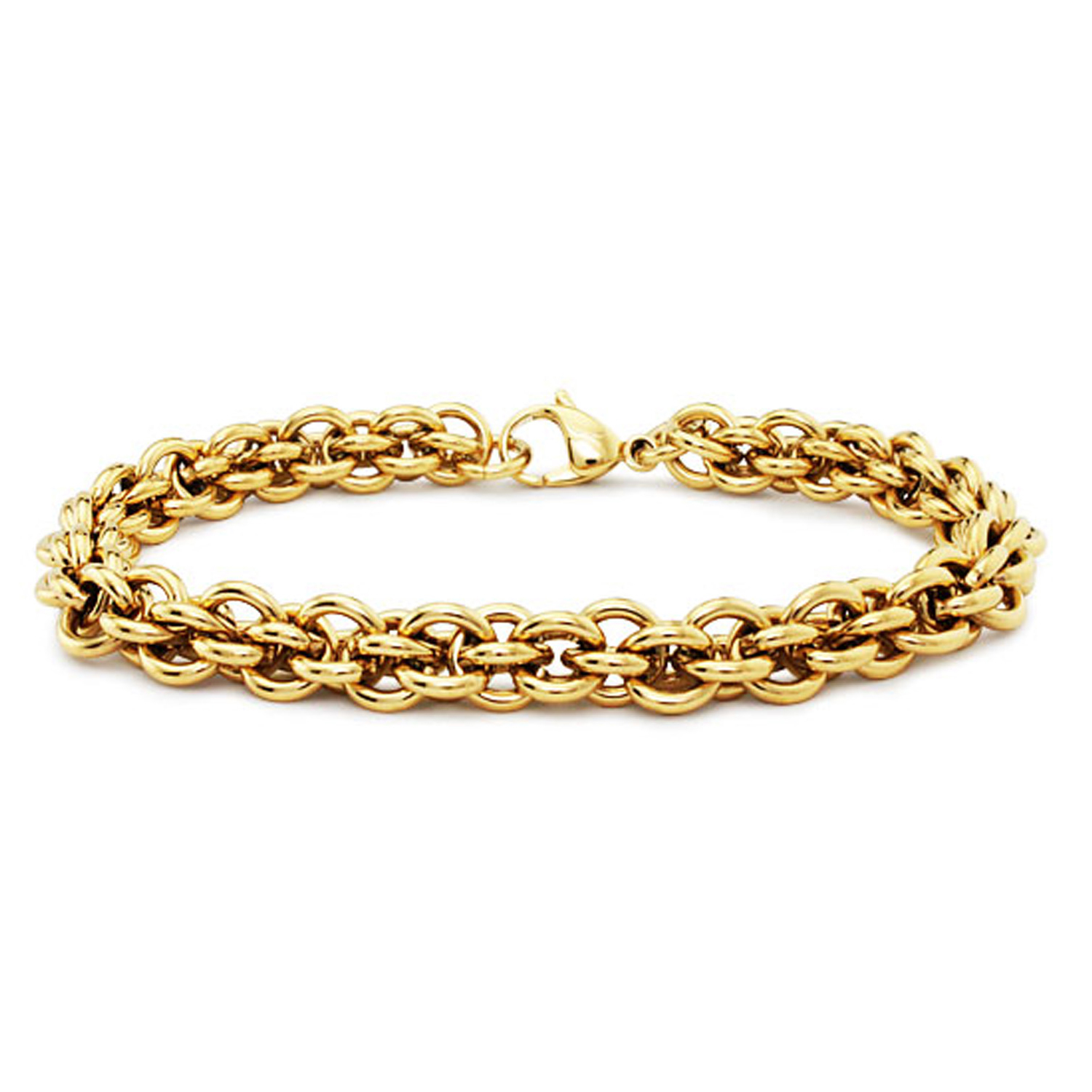 Gold Plated Stainless Steel Intertwined Chain Link Bracelet