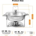 thumbnail image 3 of HELLONE Set of 2 Chafing Dish Buffet, 5QT Stainless Steel Round Chafing Dishes for Buffet with Lid Holder & Glass Lid, Buffet Servers and Warmers for Parties, Wedding, Camping, Dinner, Silver, 3 of 8