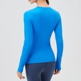 thumbnail image 4 of Yigetop Womens Thermal Underwear Womens Long Sleeve Undershirts Tops Round Neck Slim Fit Baselayer Soft Thermal Underwear Light Tight Long Sleeve Shirts for Women Blue S, 4 of 9
