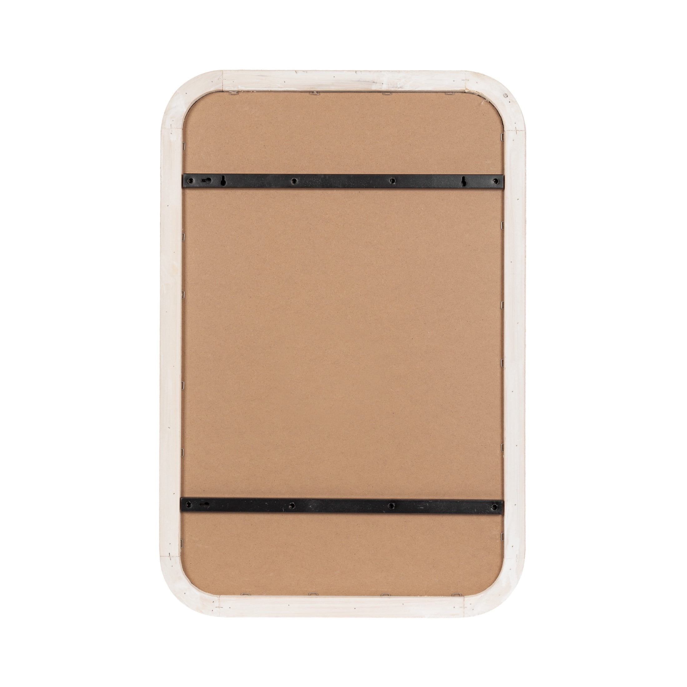 Kate and Laurel Rahfy Modern Rattan Framed Wall Pinboard, 20 x 30, White, Boho Rounded Rectangle Bulletin Board for Use as Dorm Room Decor or Vision Board