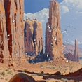 thumbnail image 5 of Creowell  National Parks Shower Curtain, Grand Canyon Rock Formations Redrocks Carved American Arizona Desert, Cloth Fabric Bathroom Decor Set with Hooks, Orange Blue White, 5 of 7