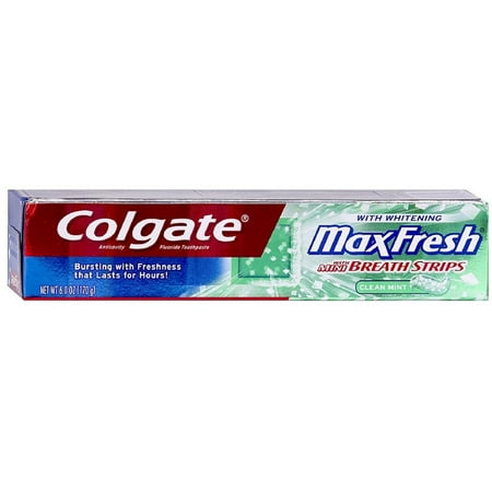 Colgate Max frais avec Mini Breath bandes blanchissantes Dentifrice, Menthe (6 oz pack de 3)