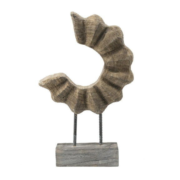 A&B Home Textured Wooden Half Circle Statue with Base 13.6" x 4.5" x 21.7"