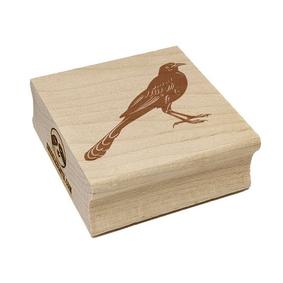 Brash Great-Tailed Grackle Black Bird Square Rubber Stamp Stamping Scrapbooking Crafting - Large 2.75in