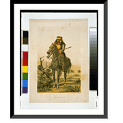 Historic Framed Print, Lipan - warrior.A. Schott del. ; lith. of Sarony & Co., New York., 17-7/8" x 21-7/8"