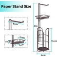 thumbnail image 5 of Toilet Paper Holder Stand with Reserve and Dispenser for 4 Mega Roll, Bathroom Freestanding Toilet Tissue Storage with Shelf for Wipes and Phone, Bronze, 5 of 7