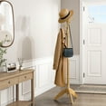 thumbnail image 2 of Wooden coat rack freestanding, 10 Hooks Coat Tree stand for Entryway, Solid Wood Standing Coat racks,  Vintage heavy duty coat rack, 2 of 6