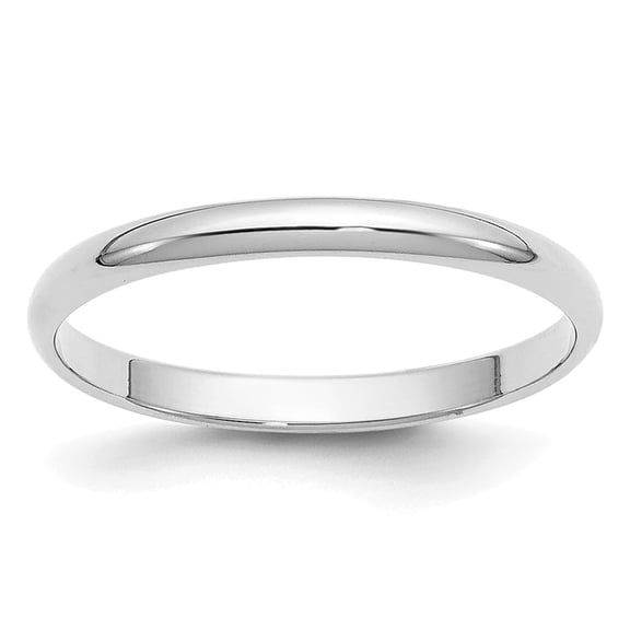 DewberryDiamonds 14k White Gold 2mm Half-Round Wedding Band Size 7 (Weight : 1.79 gm, Width : 2 mm)