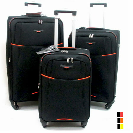 3 Pc Black Expandable Spinner Rolling Suitcase Luggage Travel Set Carry On New ! - www.paulmartinsmith.com