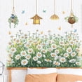 thumbnail image 3 of Pegatinas de pared con flores de margaritas, pegatinas de zócalo para sala de estar, decoración para dormitorio, guardería, niña, 3 of 5