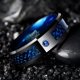 thumbnail image 4 of Stunning 8MM Wide Dragon Pattern Blue Carbon Fiber Men's Tungsten Ring - USA Size 7-14, 4 of 4