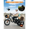 thumbnail image 3 of ESKUTE T300 Pro Adult Electric Tricycle with Reverse, E Trike, 998.4Wh Battery, 20" x 4.0" Fat Tires, Foldable 3 Wheel Electric Bike, Stable Ride for Seniors & Parents Black, UL2849, 3 of 9
