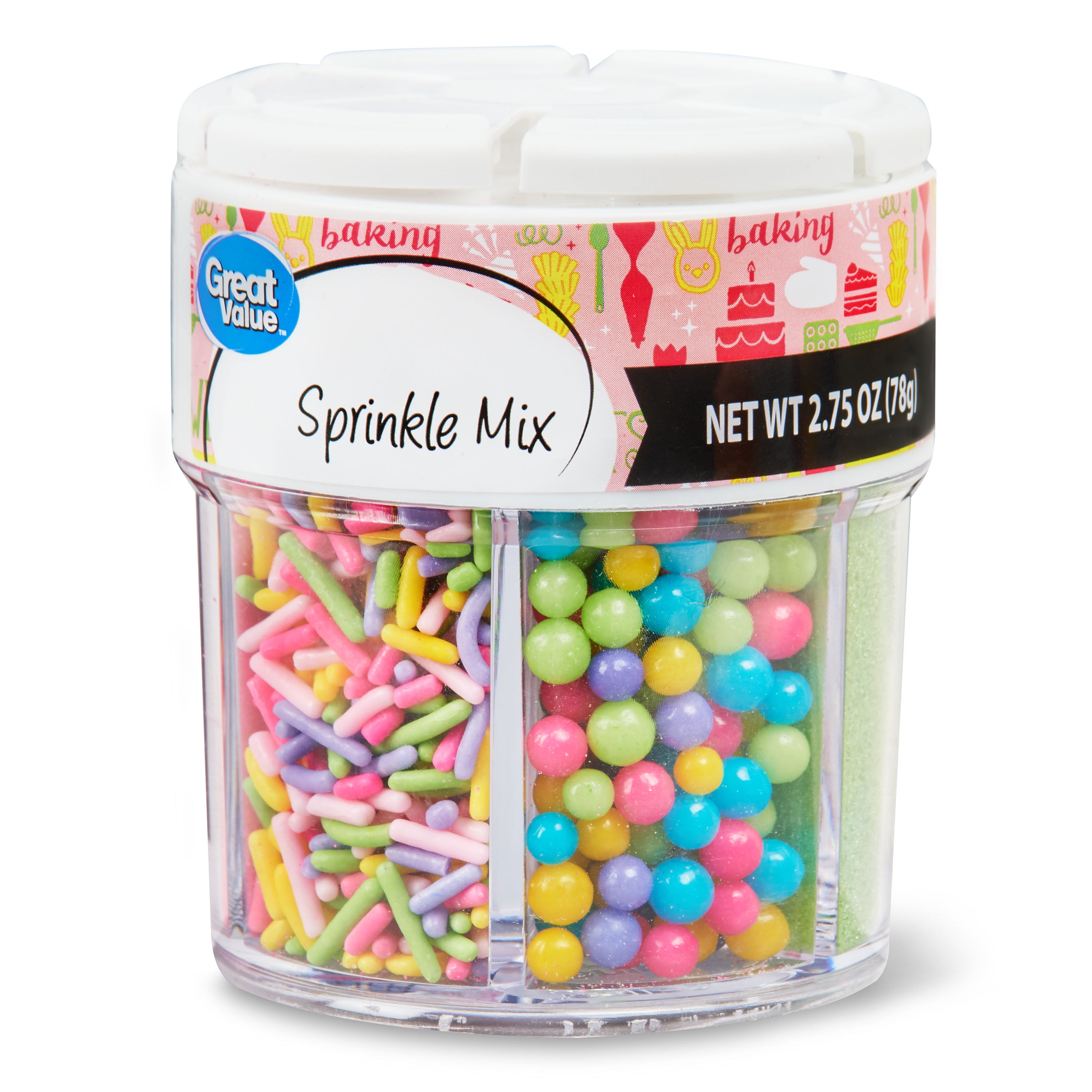 Great Value Sprinkle Mix, 6Cell, Spring Assortment, 2.75 oz Walmart