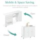 thumbnail image 5 of KWUXIN Large Folding Sewing Table, Multipurpose Portable Craft Station & Side Desk w/Compact Design, Caster Wheels, Storage Shelves, 2 Storage Trays, Magnetic Doors - White, 5 of 5