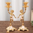 thumbnail image 3 of Candelabro de estilo europeo Zulema Soporte blanco Sujetavelas, 3 of 8