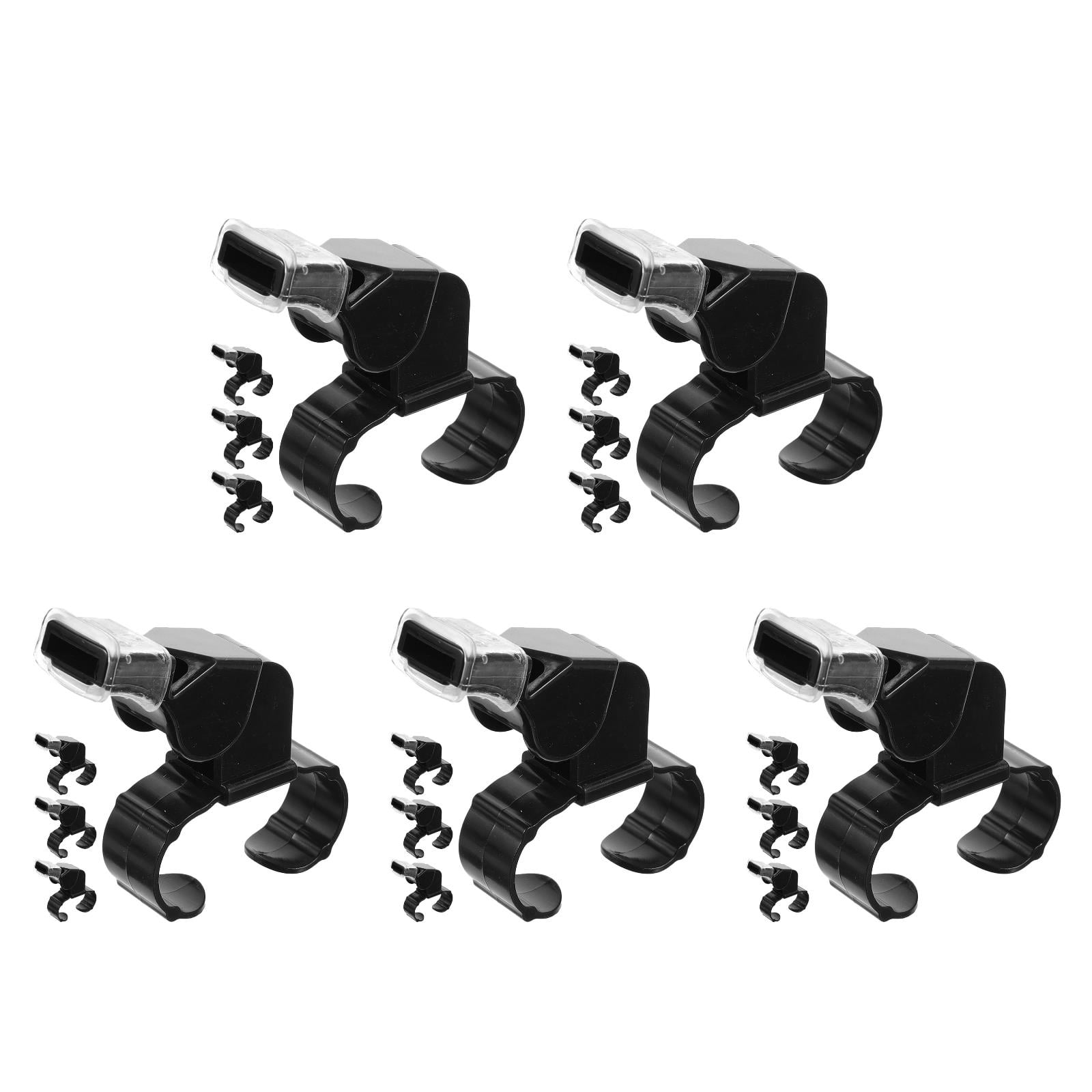 Hemoton  5 Count Football Coaching Supplies Electronic Whistles for Referees Black