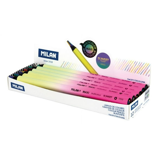 Caja Exhibidora Con 12 Lápices Con Mina Multicolor Maxi Sunset Milan multicolor