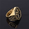 thumbnail image 2 of Retro Slavic Perun Axe Men Motorcycle Party Ring 14K Yellow Gold Punk Classic Silver Plated Hip Hop Street Men Ring Jewelry, 2 of 6