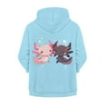 thumbnail image 2 of Uourmeti Cute Couple Axolotl Kids Hooded Jacket with Pockets Long Sleeve Lightweight Comfy Casual Pullover for Boys Girls Size 10-12, 2 of 7